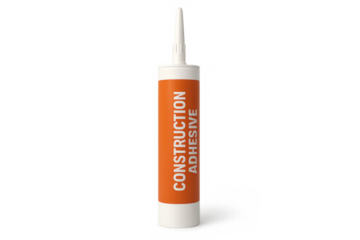 Construction adhesive sealant cartridge on transparent background