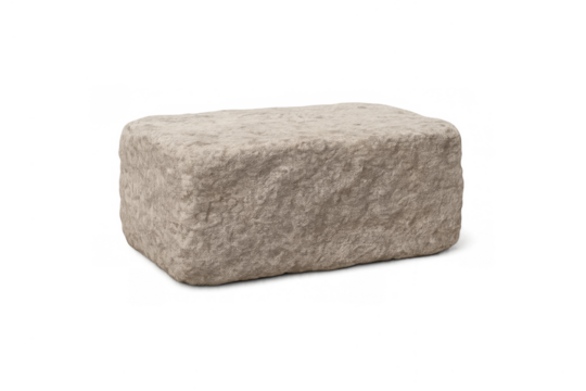 Rectangular beige stone block on transparent background - Powered by Adobe