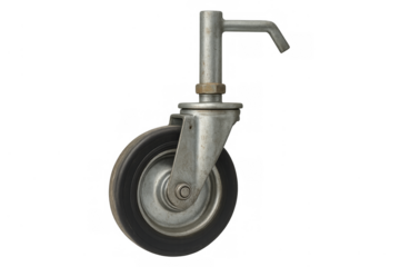 Industrial metal swivel caster wheel with transparent background