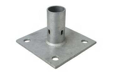 Galvanized steel base plate for industrial construction scaffolding