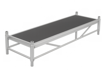 Portable metal stage platform with transparent background
