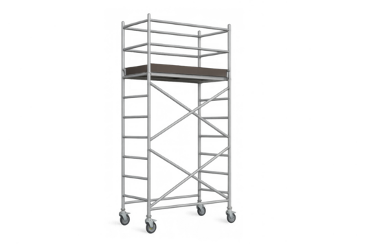 Mobile scaffolding work platform on transparent background - Powered by Adobe