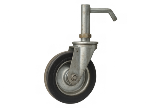 Industrial metal swivel caster wheel with transparent background