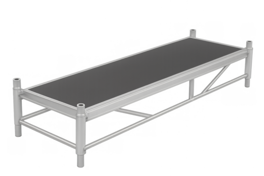 Portable metal stage platform with transparent background - Powered by Adobe