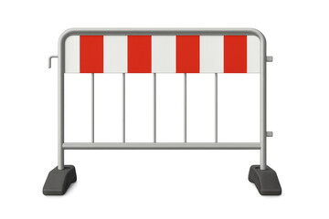 Construction traffic barrier fencing blocking street road