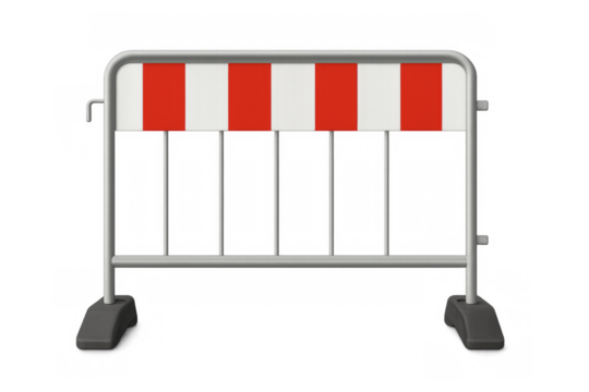 Construction traffic barrier fencing blocking street road