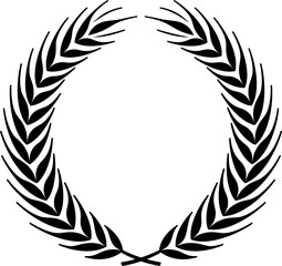 Golden laurel wreath vector illustration pattern with leaves, floral decoration branch design...