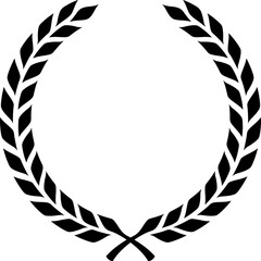 Golden laurel wreath vector illustration pattern with leaves, floral decoration branch design frame, winner award trophy element sign