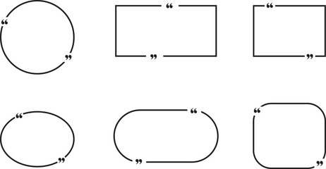 Minimal Quote Box Frames and Text Bubbles in Different Shapes Vector Set