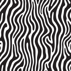 Organic wavy black and white abstract stripe pattern stripes