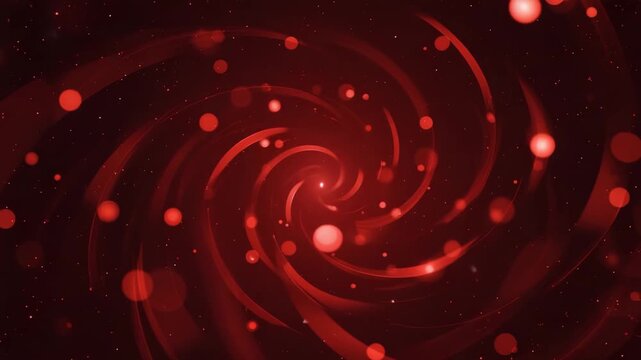 Colorful swirling red pattern in a cosmic background of stars. Christmas videos