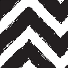 Thick Black Zigzag Lines Brush Stroke Pattern abstract background