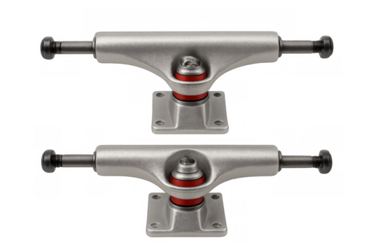 Skateboard trucks for extreme sport on transparent background