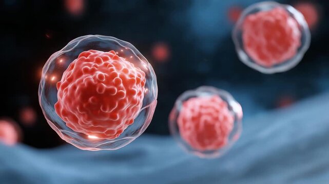 Medical illustration of self-assembling nanobots repairing tissue at cellular level, emotion of hope and innovation visible, symbolizing regenerative medicine, targeted therapy, and futuristic