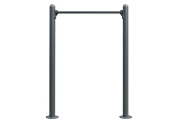 Metal pull-up bar for calisthenics training on transparent background