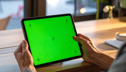 Digital tablet green screen, Generated with AI.