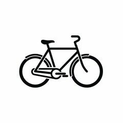 Fototapeta premium Minimalist bicycle icon simple flat vector design element isolated on white background for web and mobile apps
