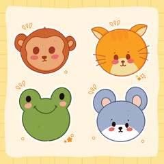 Cute Cartoon Animal Faces