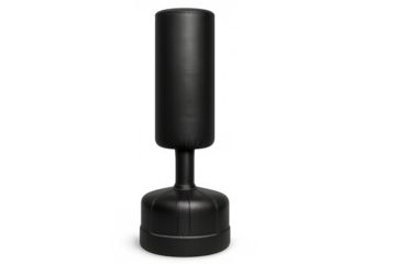 Black freestanding punching bag for boxing training