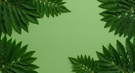 Lush green foliage carefully framed as modern decorative art, perfect for minimalist interior design and natural aesthetic presentation ,minimalist ,leaf ,nature