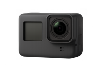 Action camera capturing video for extreme sports and adventure