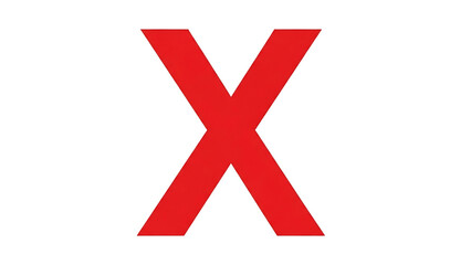 Obraz premium Bold Red X Symbol on Transparent Background for Warning Error or Caution Sign