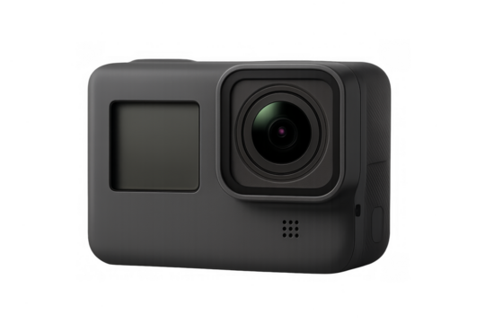 Action camera capturing video for extreme sports and adventure