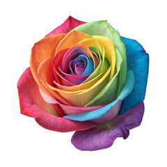 Vibrant Rainbow Rose: A captivating rainbow rose displays a stunning array of colors within its delicate petals. An emblem of beauty and diversity.