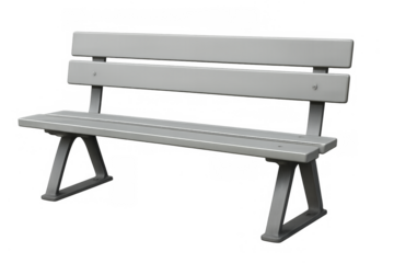 Gray outdoor park bench street furniture isolated