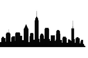 Fototapeta premium Cityscape silhouette vector graphic with transparent background
