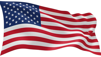 Obraz premium American Flag Waving in Wind on Transparent Background for Patriotic and National Celebrations