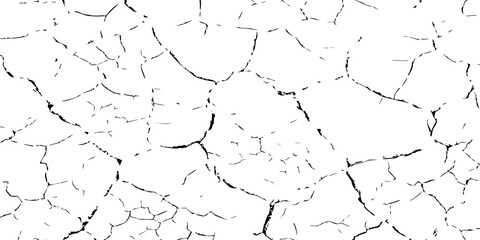 High contrast black and white cracked dry soil texture background, drought earth surface pattern, environmental climate change concept, abstract broken ground detail for nature design and illustration