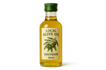 Bottle of local extra virgin olive oil souvenir