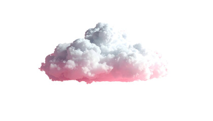 Fluffy cloud with pinkish hue on a black background. Rendered with soft edges