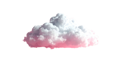 Fluffy cloud with pinkish hue on a black background. Rendered with soft edges