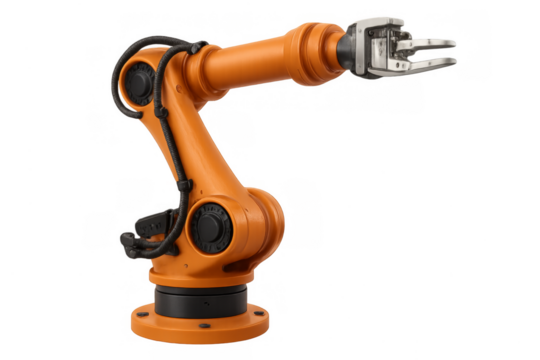Robotic arm for industrial automation technology on transparent background - Powered by Adobe