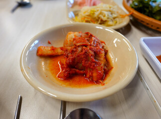 Kimchi, a traditional Korean side dish.