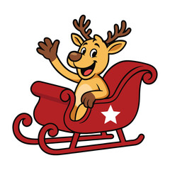 Waving Holiday Reindeer SVG 1
