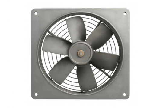 Industrial ventilation fan providing cooling airflow