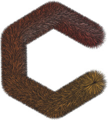 Abstract hexagonal shape formed by numerous small textures and colors on black background