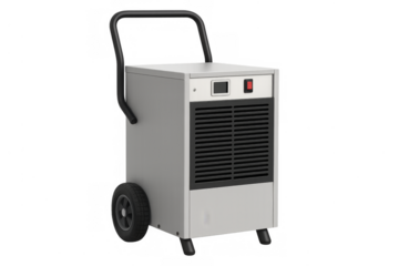 Industrial dehumidifier controlling humidity with transparent background