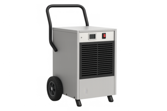 Industrial dehumidifier controlling humidity with transparent background