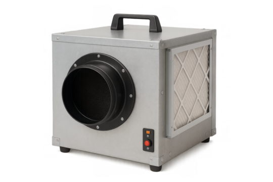 Portable industrial air purifier with dust filter