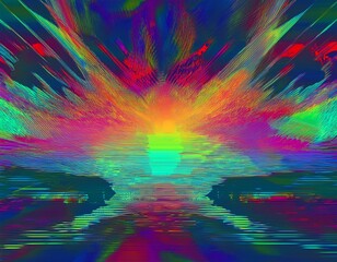 abstract glitch art background with distortion and static effects