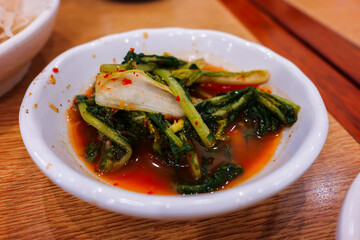 Young summer radish kimchi or Yeolmu-kimchi.