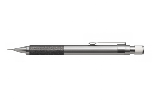 Mechanical pencil writing drafting stationery on transparent background