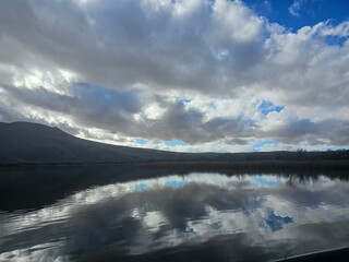 clouds over lake