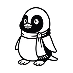 Fototapeta premium Friendly Penguin in Scarf SVG