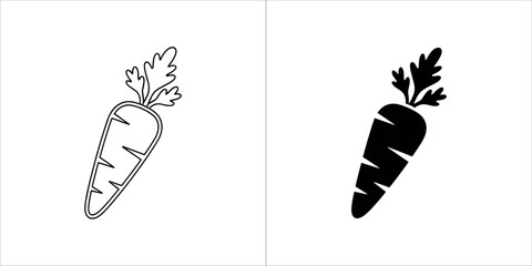 Carrot icon outline and solid fill