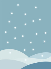 Fototapeta premium Snowfall on Hills Background